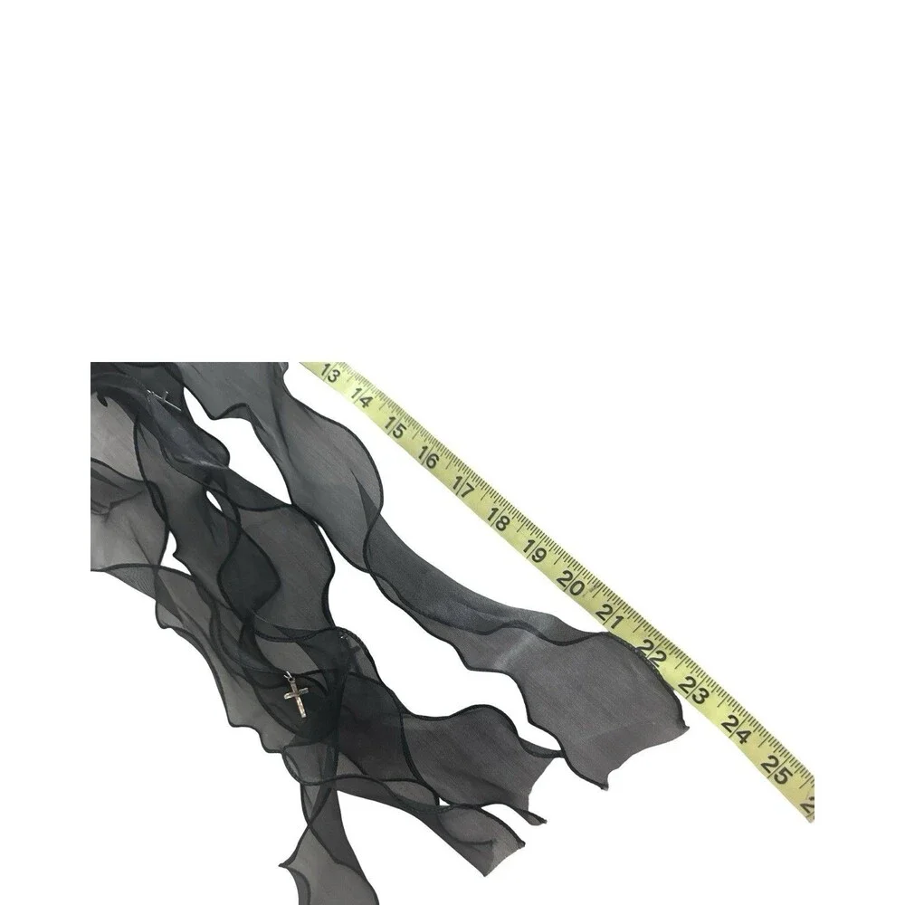 Cross Black Long Ribbon crosses long gothic religious funeral